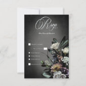 Dark Gothic Mysterieuze Gedempte Bloemen Blur Dine RSVP Kaartje (Voorkant)