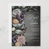 Dark Gothic Mysterieuze Gedempte Bloemen Blur Lunc Kaart (Voorkant)