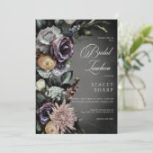 Dark Gothic Mysterieuze Gedempte Bloemen Blur Lunc Kaart (Staand voorkant)