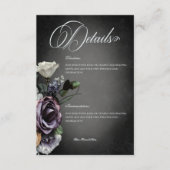 Dark Gothic Mysterieuze Gedempte Bloemen Vaag Deta Informatiekaartje (Voorkant)