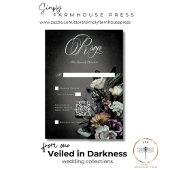 Dark Gothic Mysterieuze Muted Floral Blur QR Code RSVP Kaartje