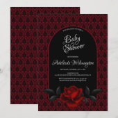 Dark Gothic Roos Baby shower Kaart (Voorkant / Achterkant)