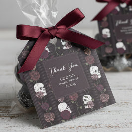 Dark Gothic Skull & Rose Wedding Thank You Bedankjes Labels