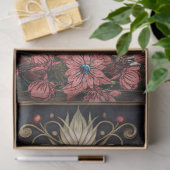 Dark Gothic White Owl Floral Abstract Art  Tissuepapier (Geschenk)