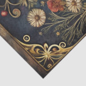 Dark Gothic White Owl Floral Abstract Art  Tissuepapier (Detail)