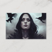 Dark Gothic Witch Crow Helderziend Psychisch Visitekaartje (Achterkant)