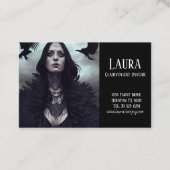 Dark Gothic Witch Crow Helderziend Psychisch Visitekaartje (Voorkant)