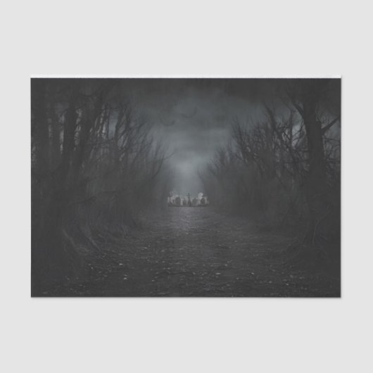 Dark Graveyard Cemetery Halloween Decoupage Tissuepapier (Voorkant)