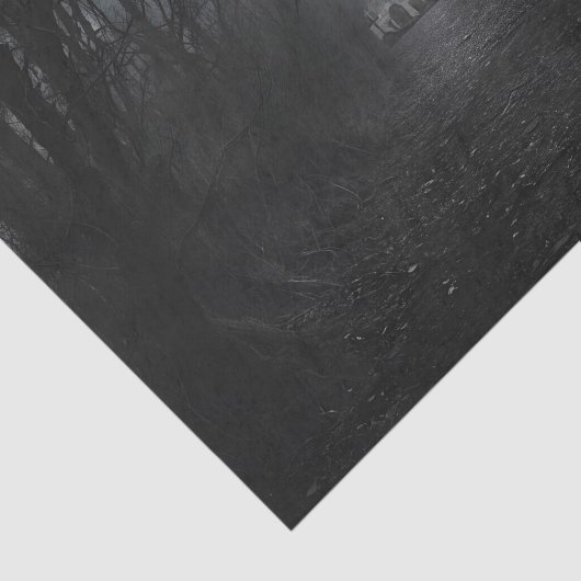 Dark Graveyard Cemetery Halloween Decoupage Tissuepapier (Detail)