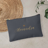 dark gray accessory bag, personalized makeup bag etui
