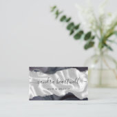 Dark Gray Agate Silver Glitter Stylist Appointment Visitekaartje (Staand voorkant)