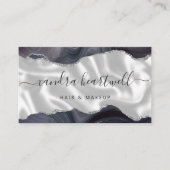 Dark Gray Agate Silver Glitter Stylist Appointment Visitekaartje (Voorkant)