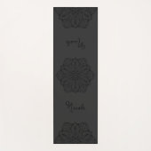 Dark Gray Beautiful Mandala With Custom Name Yogamat (Voorkant)