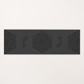 Dark Gray Beautiful Mandala With Custom Name Yogamat (Voorkant (horizontaal))