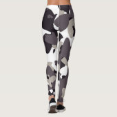 Dark Gray Black And White Camouflage PatteLeggings Leggings (Achterkant)