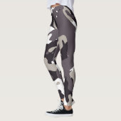 Dark Gray Black And White Camouflage PatteLeggings Leggings (Links)