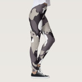 Dark Gray Black And White Camouflage PatteLeggings Leggings (Rechts)