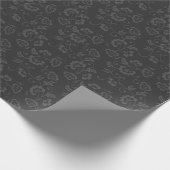 Dark Gray Botanical Floral Pattern Cadeaupapier (Hoek)