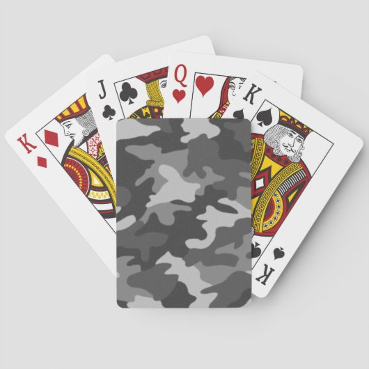 Dark Gray Camouflage Pokerkaarten (Achterkant)