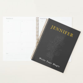 Dark Gray Elegant Custom Notebook – Sleek  Planner