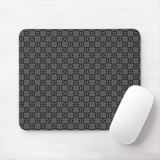 Dark Gray Funky Circles Mousepad Muismat (Met muis)