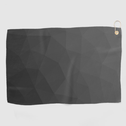 Dark gray gradient geometric mesh pattern golfhanddoek (Horizontaal)