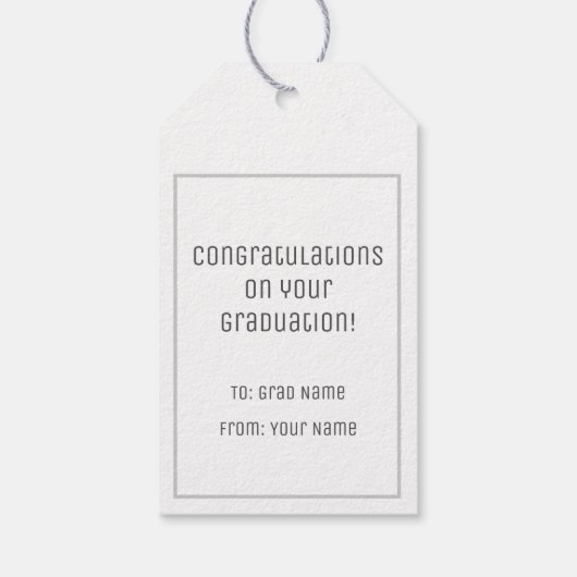 Dark Gray Graduation Caps and Diploma Pattern Cadeaulabel (Achterkant)