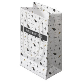 Dark Gray Graduation Caps and Diploma Pattern Klein Cadeauzakje