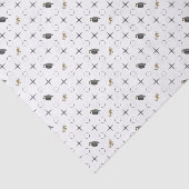 Dark Gray Graduation Caps and Diploma Pattern Tissuepapier (Detail)