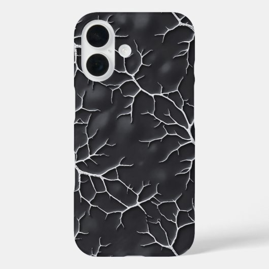 Dark Gray iPhone Case with Branch Texture (Achterkant)