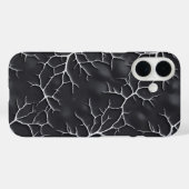 Dark Gray iPhone Case with Branch Texture (Achterkant (horizontaal))