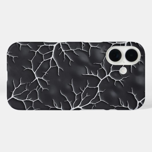 Dark Gray iPhone Case with Branch Texture (Achterkant (horizontaal))