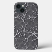 Dark Gray iPhone Case with Branch Textured Relief (Achterkant)