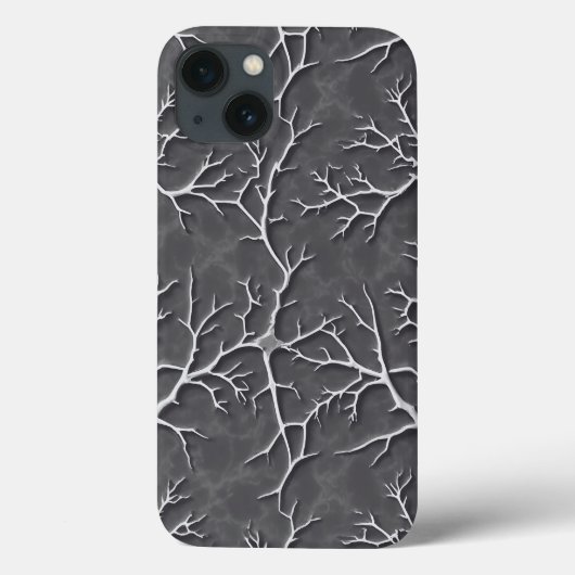 Dark Gray iPhone Case with Branch Textured Relief (Achterkant)