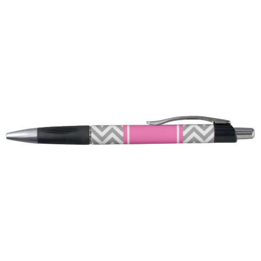 Dark Gray Lg Chevron Hot Pink #2 Naam Monogram Pen (Bovenkant)