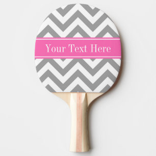 Dark Gray Lg Chevron Hot Pink #2 Naam Monogram Tafeltennisbatje
