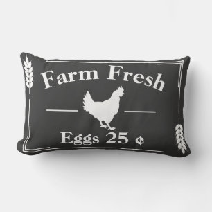 Dark Gray Modern Farmhouse Boerderij Fresh Eggs He Kussen