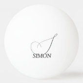 Dark Gray Monogrammed Pingpongbal (Voorkant)