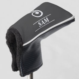Dark Gray Monogrammed Putter Golf Club Hoesje Golfheadcover
