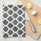 Dark Gray Moroccan Pattern Kitchen Towels Theedoek (Quarter Fold)