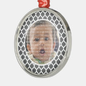 Dark Gray Moroccan Pattern Photo Ornament (Links)