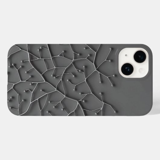 Dark Gray Organic iPhone Case Modern Texture (Achterkant (horizontaal))