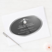 Dark Gray Product Label Silver Frame Logo Monogram (Envelop)
