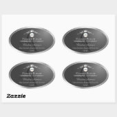 Dark Gray Product Label Silver Frame Logo Monogram (Vel)