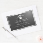 Dark Gray Product Label Silver Frame Logo Monogram (Envelop)