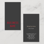 Dark Gray Red Consultant Manager Professional Visitekaartje (Voorkant / Achterkant)