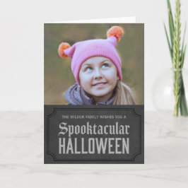 Dark Gray Spooktacular Halloween Foto Kaart