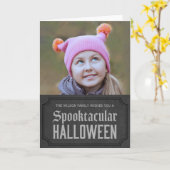Dark Gray Spooktacular Halloween Foto Kaart (Gele Bloem)