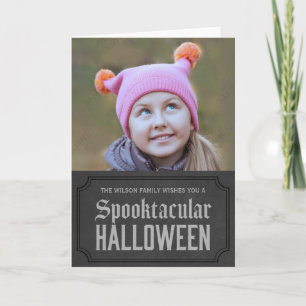 Dark Gray Spooktacular Halloween Foto Kaart