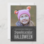 Dark Gray Spooktacular Halloween Foto Kaart (Voorkant)